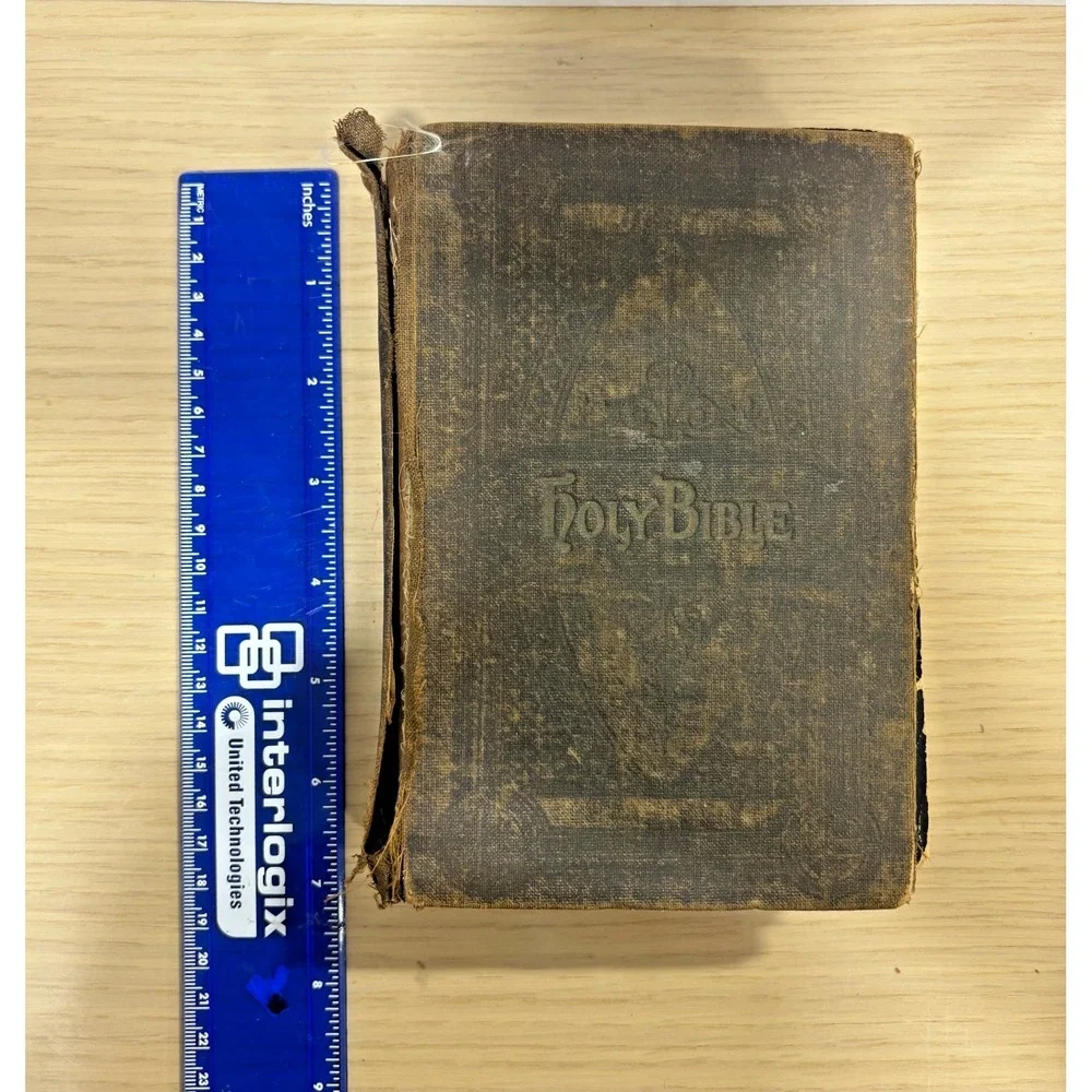 Antique Holy Bible KJV Pocket Edition Cloth Bound Detached Cover Religious